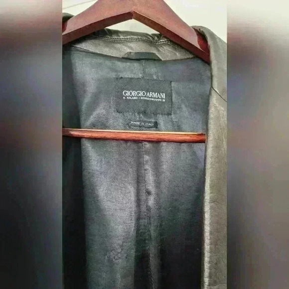 Giorgio Armani Men's Lamb Skin Leather Blazer Jacket Made In Italy Size 56 - Picture 10 of 10